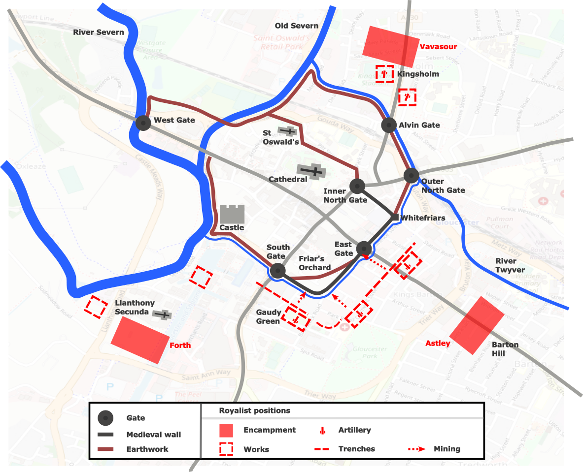 Gloucester besieged by Royalist forces